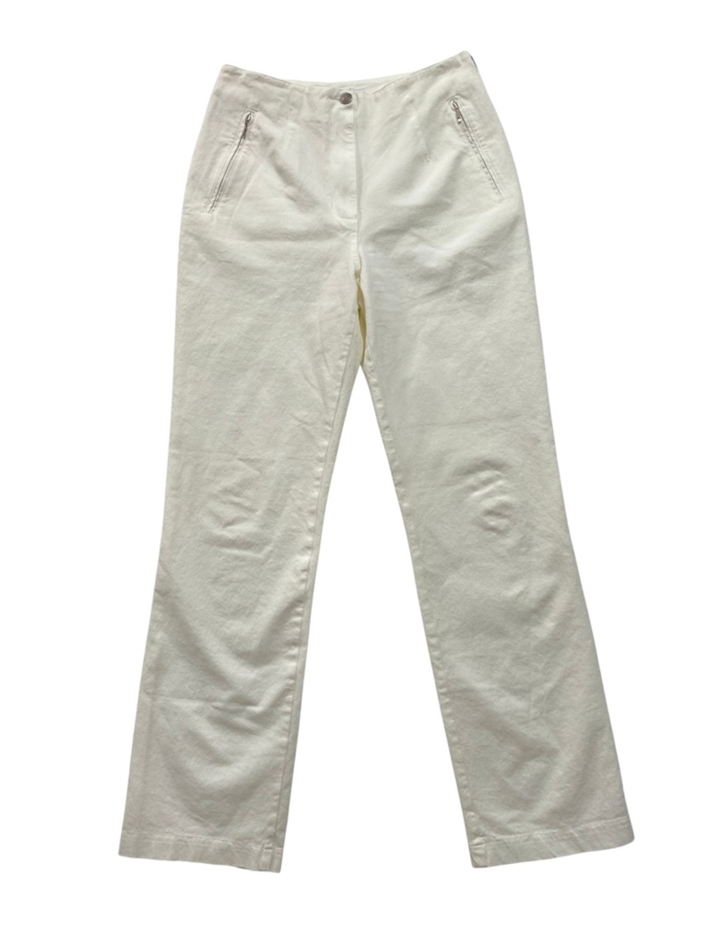 Vanilia White Straight Leg Cotton Stretch Trouser Pants EU 40 US 8 Made in Italy